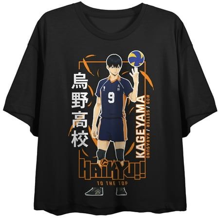 Dress to impress with your favorite anime character when you wear this Haikyu anime cartoon Kageyama character juniors black crop top! The Haikyu anime cartoon fan apparel is a juniors black crop top made of a high-quality blend of cotton and polyester material and has a short sleeve design that looks great and is comfortable to wear in warm weather. The Haikyu anime cartoon fan merchandise features a bold graphic of Kageyama against a black background, professionally printed for long-lasting co Haikyu Anime, Crop Graphic Tee, Anime Apparel, Cropped Graphic Tees, Haikyuu Kageyama, Cartoon Fan, Anime Inspired Outfits, Clothes Aesthetic, Anime Dress