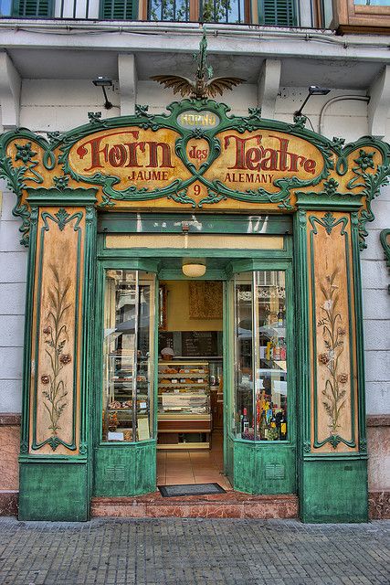 Store Front, Entrance, Doors, Yellow, Green