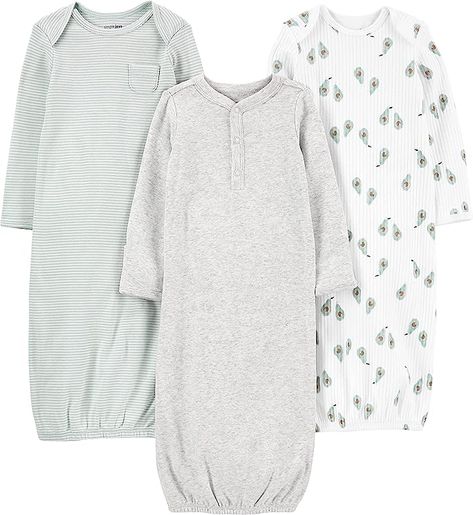 100% Cotton Imported Pull On closure Machine Wash Cinched hems to keep feet warm and covered Baby Sleeper Gown, Cotton Pjs, Baby Sleepers, Effortless Outfit, Simple Joys, Carters Baby Boys, Long Sleeve Gown, Baby Gown, Carters Baby