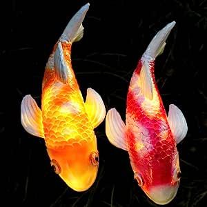 You will get 2 pcs multicolour solar outdoor lights garden fish sculpture stake ,The antique garden koi fish sculpture has elegant and attractive design and colors for wonderful visual enjoyment. Waterproof paint, not afraid of the wind, sun and rain, and can be used outdoors for a long time, adding a marine atmosphere to your home or garden. Solar garden decor fish lamp is made of resin,size: 9.8x3.5x4.7inch, Ceramic Koi Fish, Koi Fish Decor, Solar Garden Decor, Fish Lanterns, Fish Lamp, Fish Decor, Outdoor Garden Statues, Lawn Ornament, Garden Sculptures