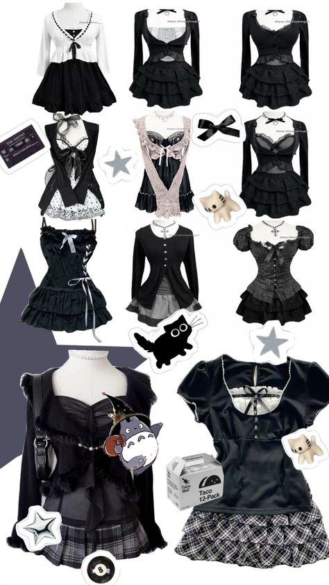 #dark #coquette #darkcoquette #cuteoutfit #outfit #inspiration #looks Dark Theme Outfit, Dark Coquette Casual Outfits, Dark Coquette Aestethic Fits, Dark Shoujo Outfit, Dark Coquette Winter Outfits, Gothic Coquette Aesthetic, Female Manipulator Outfits, Dark Coquette Fashion, Dark Vintage Outfits