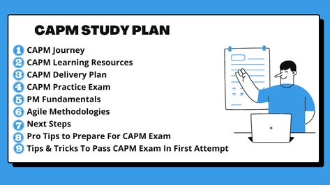 The CAPM Study Plan is a comprehensive guide to help you prepare for the Certified Associate in Project Management (CAPM) exam. It includes study materials, practice questions, and a structured learning plan to ensure you're well-prepared for the exam. Capm Exam, Professional Development Activities, Pmp Exam Prep, Pmp Exam, Course Schedule, Scrum Master, Study Schedule, Practice Exam, Training School