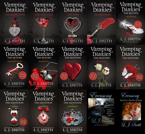 The Vampire Diaries (novel series) | The Vampire Diaries Wiki | FANDOM powered by Wikia Vampire Diaries Book Series, Vampire Diaries Book, Vampire Diaries Books, Maya Banks, Vampire Series, Christine Feehan, Danielle Steel, Vampire Books, Anne Rice