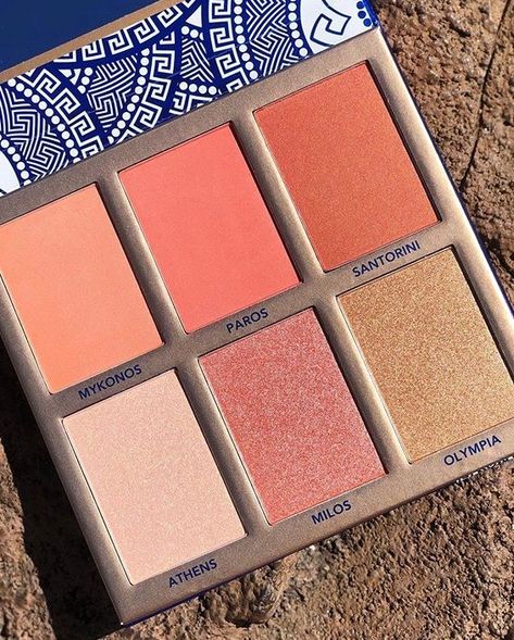 Bh Cosmetics New- “Glowing in Greece” Blush and Highlighter Palette. Bh Cosmetics Palette, Blush And Highlighter, Products To Buy, Lip Gloss Collection, Blush Highlighter, Face Forward, Highlighter Palette, Makeup To Buy, Blush Palette