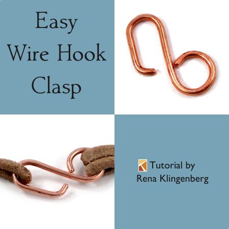 Easy Wire Hook Clasp - tutorial by Rena Klingenberg Wire Clasp Tutorial, Diy Jewelry Clasp, Rena Klingenberg, Journal Easy, Leather Bracelet Tutorial, Wire Clasp, Wire Jewelry Tutorial, Bronze Jewelry, Diy Wire Jewelry