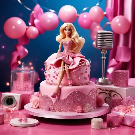 Barbie Cakes That Are Every Little Fashionista’s Dream - BakeSpark Simple Barbie Cake, Barbie Birthday Cakes For Kids, Diy Barbie Cake, Barbie Birthday Cake Ideas, Barbie Cake Ideas Birthdays, Cake Barbie Birthday, Barbie Themed Birthday Cake, Barbie Cake Design, Barbie Cake Birthday