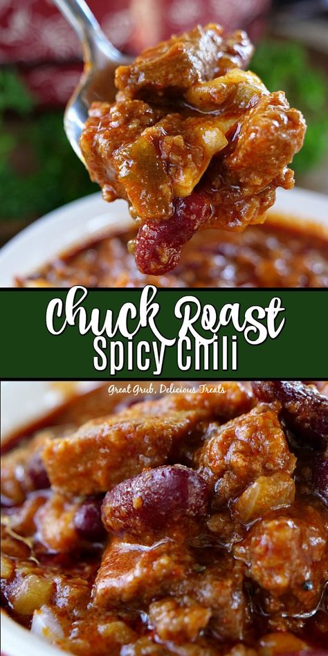 Chili Recipe Crockpot Chuck Roast, Chili With Chuck Roast Crock Pot, Pot Roast Chili Recipes, Chili With Roast Beef, Roast Beef Chili Recipe, Chilli Recipe With Chuck Roast, Beef Stew Chili Recipe, Chili Recipe Using Chuck Roast, Chili Recipe With Chuck Roast