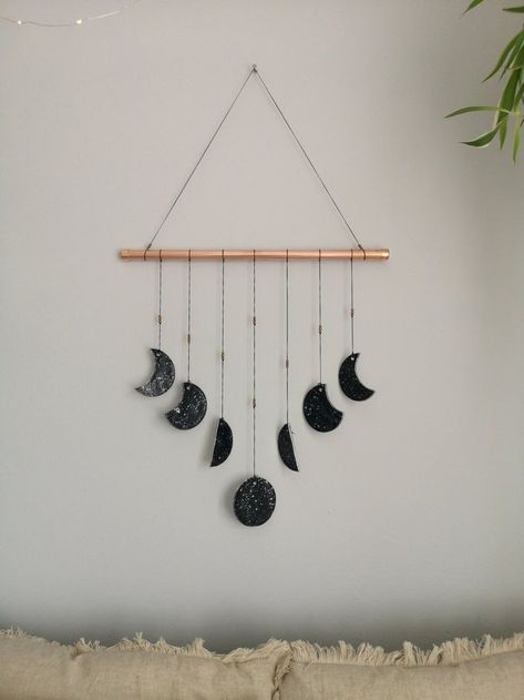 Pinterest Clay Moon Phases, Clay Moon, Copper Wall Decor, Copper Clay, Nursery Decor Neutral, Craft Room Decor, Moon Decor, Modern Bathroom Decor, Copper Wall