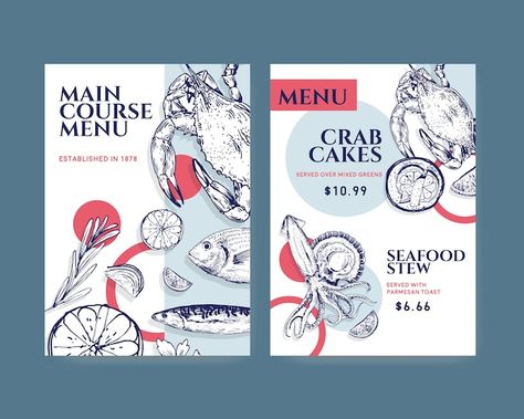 Design For Restaurant, Hand Drawn Invitation, Sushi Logo, Cafe Menu Design, Menu Card Design, Seafood Menu, Banner Drawing, Food Banner, Food Menu Design