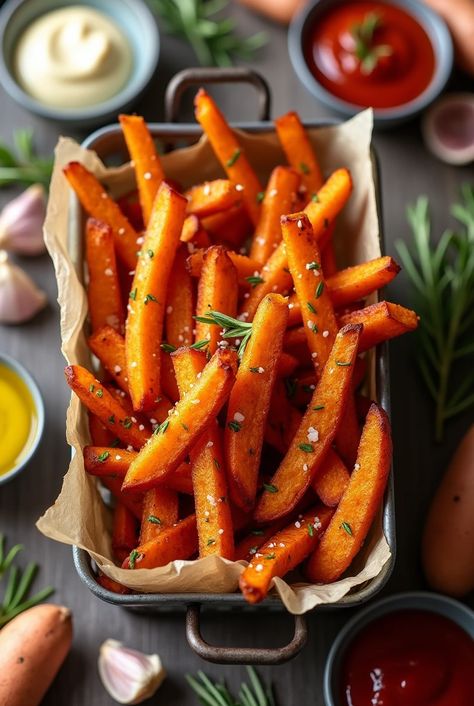 Enjoy crispy air fryer sweet potato fries that are a healthier alternative to traditional fries! Ready in under 15 minutes, they're perfect alongside any meal! Best Air Fryer Sweet Potato, Sweet Potato Fries Air Fryer, Sweet Potato Fries Recipe, Air Fryer Sweet Potato Fries, Yam Fries, Making Sweet Potato Fries, Sweet Potato Benefits, Oven Baked Fries, Sweet Potato Recipes Fries