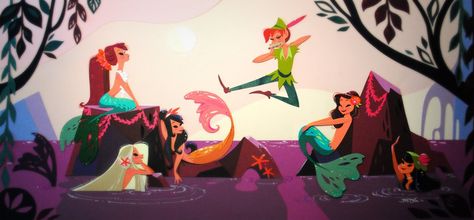 brittney lee - Google Search Pan Tattoo, Peter Pan Mermaids, Brittany Lee, Brittney Lee, Mary Blair, Disney Fine Art, Mermaid Lagoon, Disney Concept Art, Art Disney