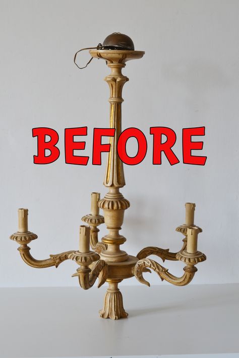 How To Make A Rustic Chandelier, Painting A Brass Chandelier, Repurpose Old Chandelier Ideas, Up Cycle Chandelier, Revamp Old Chandelier, Decorations For Chandeliers, Retro Chandeliers Vintage, Upcycle Crystal Chandelier, Upcycled Chandelier Ideas