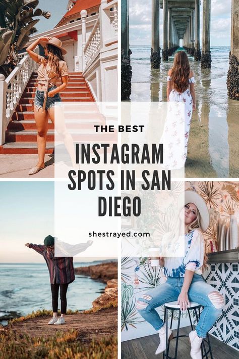 Create great content with these Instagrammable spots in San Diego, CA. Don't waste your time looking around the city yourself. I've done all the work for you! #sandiego #instagramspots #sandiegoinstagram #instagrammable San Diego Photo Spots, Cute San Diego Outfits, San Diego In November Outfits, San Diego Instagram Spots, San Diego Girls Trip, San Diego Instagram Pictures, San Diego Outfits Fall, San Diego Aesthetic Outfits, San Diego Photoshoot