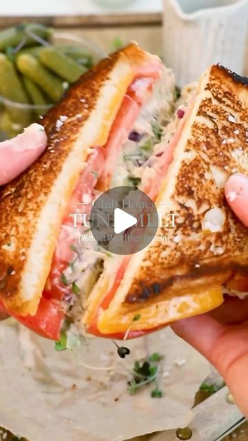 Great Recipes on Instagram: "Chili Honey Tuna Melt (Without Mayo)
Credit 🎥 @seafood_network 
Servings: 2 sandwiches

INGREDIENTS 

4 Slices of Sourdough Bread
2 slices of Cheddar Cheese
1 Tomato, sliced
10-12 oz. Canned Tuna
1/2 cup Plain Greek Yogurt
2 tbsp. Adobo Sauce, from the can
1 tbsp. Fresh Dill, chopped
1 tbsp. Honey
1 tbsp. Tahini
Juice of 1 Lemon
1/4th Red Onion, finely chopped
2 Celery Sticks, finely chopped
1/2 tsp. Chili Powder
Salt & Black Pepper, to taste

INSTRUCTIONS

1. In a large bowl, combine the canned tuna, yogurt, adobo sauce, chopped dill, honey, tahini, lemon juice, chopped red onion, chopped celery, and chili powder. Mix well. Season with salt and black pepper to taste.
2. Layer your sandwiches with the sliced cheddar, slices tomatoes, and the tuna mix.
3. On a Chili Honey, Recipes Chili, Tuna Melt, Canned Tuna, Sandwich Ingredients, Tuna Melts, Adobo Sauce, Tuna Recipes, Joy Of Cooking