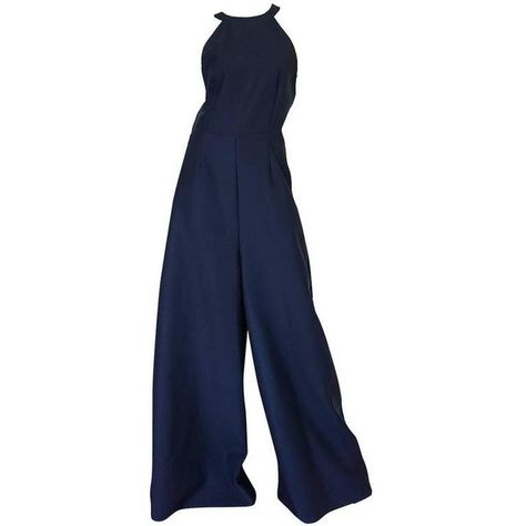 Preowned Fall 2014 Navy Rosie Assoulin Cut Out Wide Leg Jumpsuit ($1,200) ❤ liked on Polyvore featuring jumpsuits, blue, wide leg jumpsuit, navy jersey, blue overalls, jersey jumpsuit and navy blue jersey Navy Overalls, Evening Jumpsuits, Holiday Jumpsuit, Cocktail Jumpsuit, Overalls Jumpsuit, Jumpsuit Overalls, Navy Jumpsuit, Blue Overalls, Jumpsuit Navy Blue