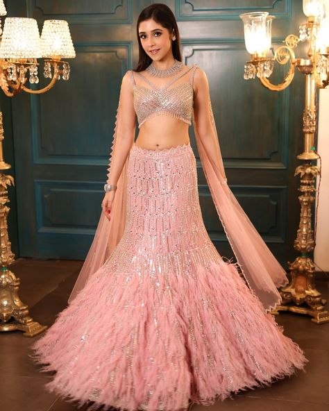 All Posts • Instagram Lehenga Trail, Strappy Blouse, Lehenga Pink, Crystal Embroidery, Net Lehenga, Pink Lehenga, Pink Mermaid, Asian Bridal, Pink Feathers