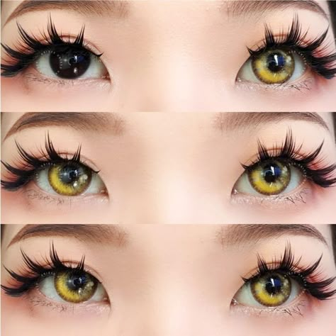 Heterochromia Contact Lenses, Golden Eye Contacts, Gold Eye Contacts, Yellow Eye Contacts, Anime Eye Contacts, Anime Yellow Eyes, Yoruichi Cosplay, Yellow Contact Lenses, Yellow Contacts