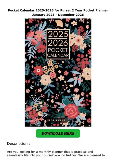 PDF✔️Download❤️ Pocket Calendar 2025-2026 for Purse: 2 Year Pocket Planner January 2025 - Decemb Planner January, Birthday Tracker, Pocket Calendar, Pocket Planner, January 2025, Screwed Up, Monthly Planner, Purse