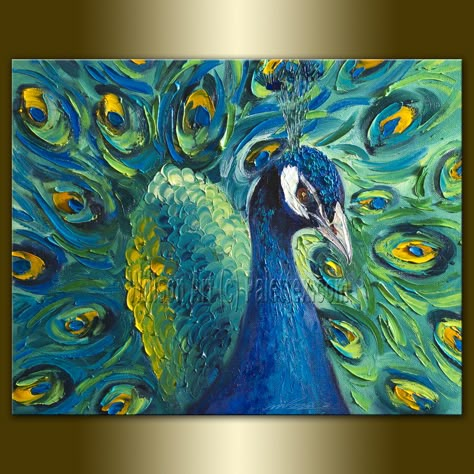 Peacock Oil Painting Textured Palette Knife Modern Animal Art #Peacock #Paintings Peacock Paintings, Painting Peacock, Malcolm Liepke, Art Peacock, Portrait Abstract, Painting Palette, Peacock Painting, Art Horse, Peacock Art