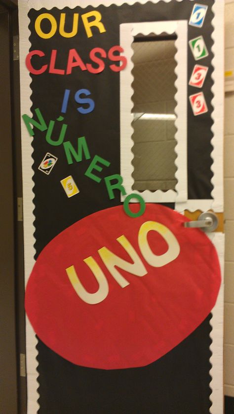 Uno Uno Door Decorations, Uno Classroom Theme, Uno Bulletin Board Ideas, Game Classroom Door Ideas, Game Classroom Theme, Board Game Decorations Classroom, Game Theme Classroom Doors, Board Games Door Decorations, Board Game Teacher Door