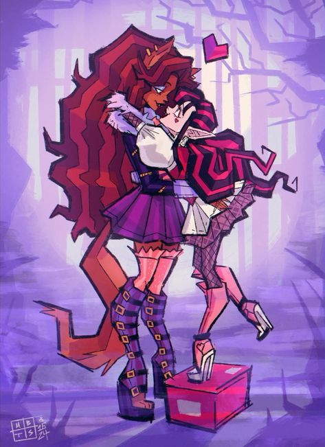 Draculaura X Clawdeen, Clawdeen And Draculaura, Naomi Lord, Arte Monster High, Monster High Pictures, Moster High, Monster High Art, Monster High Characters, High Art