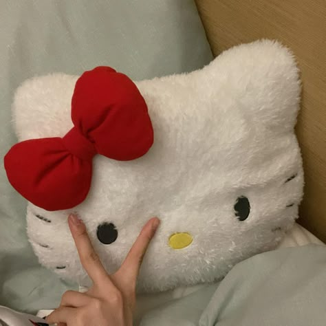 Sanrio Pillow, Hello Kitty Pillow, Hello Kitty Rooms, Hello Kitty Aesthetic, Sanrio Stuff, Room Deco, Hello Kitty Pictures, Hello Kitty Items, Hello Kitty Sanrio