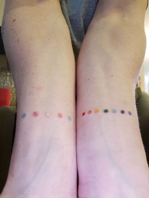 Lgbt+ MtF Pride Tattoo ❤🧡💛💚💙💜 Small Trans Tattoo, Trans Pride Tattoo Ideas, Trans Ally Tattoo, Trans Flag Tattoo, Trans Tattoos Ftm, Subtle Trans Tattoo, Mlm Tattoo, Tattoo Ideas Trans, Enby Tattoo