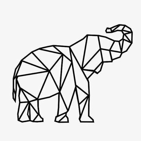 Geometric Elephant Tattoo, Geometric Art Animal, Elephant Decal, Geometric Elephant, Polygon Art, Geometric Drawing, Elephant Tattoo, 3d Pen, Desenho Tattoo