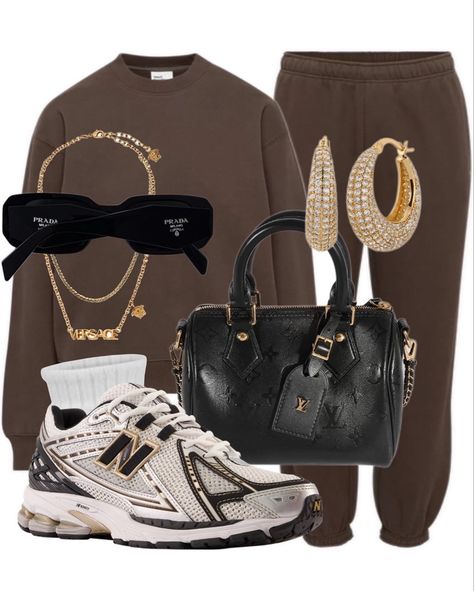 new balance sneakers outfit, ootd, fall outfits, winter school outfit Brown Sweatsuit Outfit, Brown Sneakers Outfit Women's, Brown Sweatsuit, New Balance Sneakers Outfit, Sweatsuit Outfit, Virtual Outfits, Sneaker Outfits Women, New Balance Outfit, Winter Outfits For School