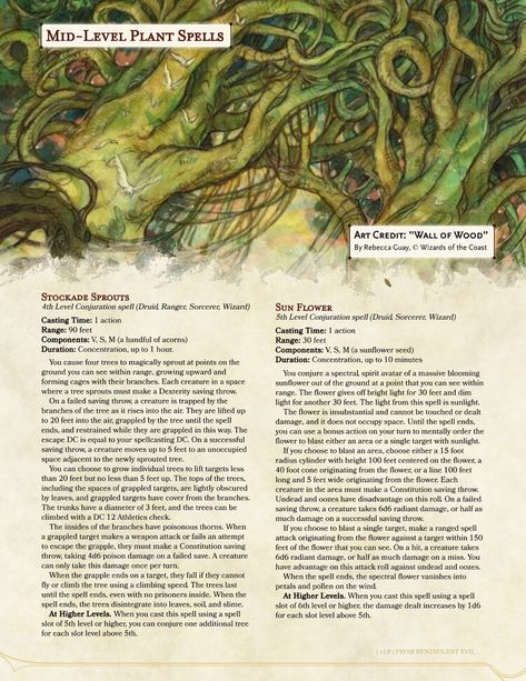 Druid Spells, Spells Dnd, Spell Art, Fantasy Plant, Dnd Druid, Magic System, Plant Magic, Dnd Monsters, Monstera Plant