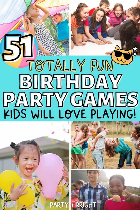 Never run out of fun with this massive list of the best birthday party games for kids, plus how to play classic games & creative twists! We’ve included tons of classic games, including ideas for how to make games fit your party theme, along with suggestions for other cool games to try for easy entertainment at any boy or girl’s birthday party. Great games for kids parties including toddlers, kids birthdays, party games for tweens and teens and more! Splatoon Party Games, Kid Birthday Party Activities, Indoor Birthday Party Games, Clemson Party, Boys Birthday Party Games, Party Games Kids, Girls Birthday Party Games, Indoor Party Games, Birthday Games For Kids