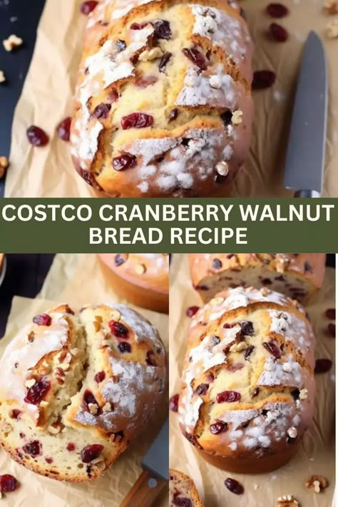 Costco Cranberry Walnut Bread Recipe Cranberry Walnut Bread Recipe, Walnut Bread Recipe, Cranberry Walnut Bread, Cranberry Bread Recipes, Bread Yeast, Walnut Bread, Cranberry Bread, Artisan Bread Recipes, Yeast Breads