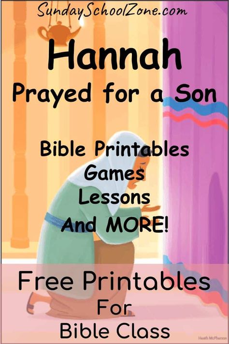 Teen Sunday School Lessons, Hannah Bible, Sunday School Stories, Preschool Bible Activities, Thankful Activities, Kids Church Lessons, Preschool Bible, Bible Stories For Kids, School Zone