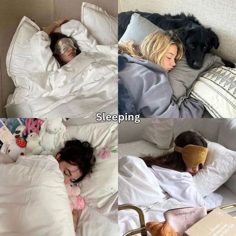 Sleeping Girl Aesthetic, Good Sleep Aesthetic, Girl Sleeping Aesthetic, Sleepy Core, Polina Core, Carousel Aesthetic, Sleeping Aesthetic, Sleep Aesthetic, Pinterest Collage