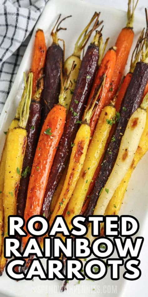 Roasted Easter Vegetables, Large Carrot Recipe, Carrot Side Dish For Easter, Easter Carrots Recipe, Roasted Carrots For Easter, Light Vegetable Side Dishes, How To Cook Rainbow Carrots, Roasting Carrots In The Oven, How To Roast Carrots In The Oven