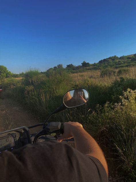 quad biking Quad Biking, Four Wheeling, Bike Aesthetic, Farm Photo, Quad Bike, My Vibe, Santorini, Quad, Peace And Love