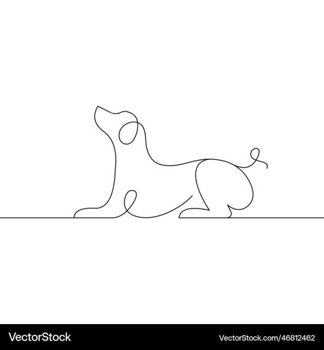 Dog Line Illustration, Continuous Line Dog Tattoo, Line Drawing Of Dog, Line Drawing Dog, Dog Continuous Line Drawing, Icon Template, Tea Towels Embroidery, Silhouette Logo, Wire Wall Art