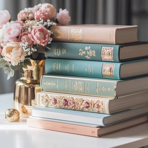 Pink Academia, Romantic Academia, Library Aesthetic, Girly Aesthetic, Book Flowers, Pink Books, Vintage Book Covers, Beautiful Book Covers, Spring Aesthetic