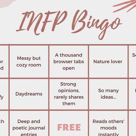 Infp Bingo, Personality Bingo, Infp, May 17, Mbti, Bingo, Nature Lover, Reading, On Instagram