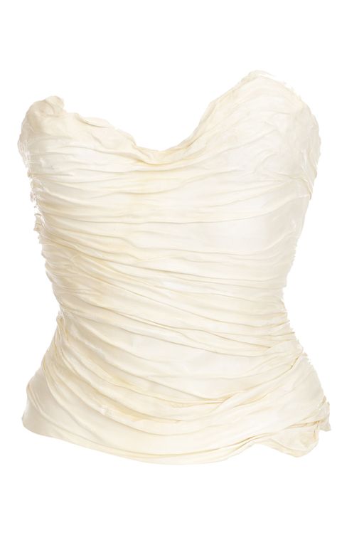 Corset Top Bustier, Balmain Tops Women, Fancy Corset Outfit, Moda Operandi Top, Corset Top Design, Tube Top Corset, Balmain Top, Balmain Fashion, Fashion Corset