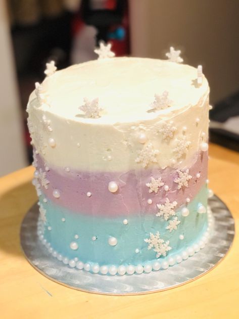 Frozen Ombre Cake, Birthday Party Photo Ideas, 5th Birthday Themes, Blue Winter Wonderland, Messy Party, Winter Onederland Cake, Frozen Birthday Party Cake, Pastel Frozen, Disney Frozen Cake