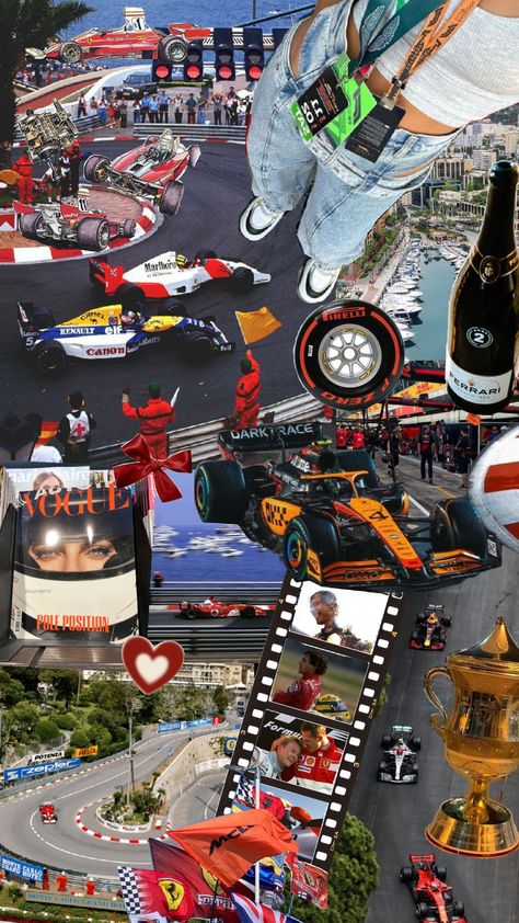 formula one moodboard #f1 #raceweek #monaco #formula1 #cars #moodboard #wallpaper #shuffle #aesthetic Formula 1 Moodboard, F1 Collage Wallpaper, F1 Moodboard, F1 Collage, Wallpaper Shuffle, Shuffle Aesthetic, Monaco Aesthetic, Formula 1 Girls, F1 Girl