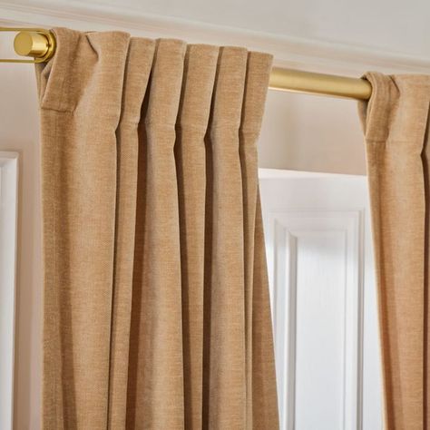 Made from a brushed fabric with a soft plush pile and a subtle sheen, our Worn Velvet Curtain elegantly accents your home's windows. The thick fabric blocks most light and helps insulate windows. KEY DETAILS 100% polyester. Various lengths, all sizes 48"w. Pole pocket diameter: 4.25". 2-in-1 construction with dual hanging options: rod pocket (bunched) or back tabs (pleated). Includes sewn-in blackout liner. Blackout liner: 100% polyester in White. Blackout lining blocks all light (great for nurseries and bright bedrooms). Please note, imagery reflects opacity of curtain without blackout liner. Coordinates with West Elm window hardware (sold separately). Curtain panels are sold separately or as a set of 2. Made in China. Insulate Windows, Rust Curtains, Bright Bedrooms, Brighter Bedroom, Window Insulation, Elegant Bedroom, Velvet Curtains, Window Hardware, House Windows