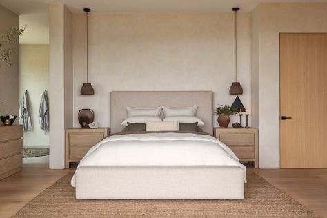 Nate Berkus and Jeremiah Brent Launch 43 New Items for Living Spaces Nate Berkus And Jeremiah Brent, Bedroom Aesthetic Cozy, King Upholstered Platform Bed, Nate And Jeremiah, Japandi Bedroom, Jeremiah Brent, Upholstered Storage Bed, Narrow Rooms, Renovation Inspiration