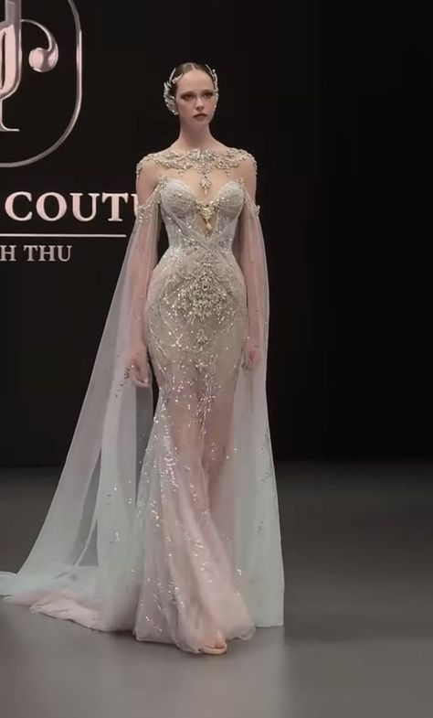 Princess Jasmine Inspired Wedding Dress, Elfish Dress, Armour Wedding Dress, Unique Wedding Dresses Aesthetic, Etheral Wedding Dress, Ethereal Dress Goddesses Wedding, Sci Fi Wedding Dress, Futuristic Wedding Dress, Modern Bridal Lehenga