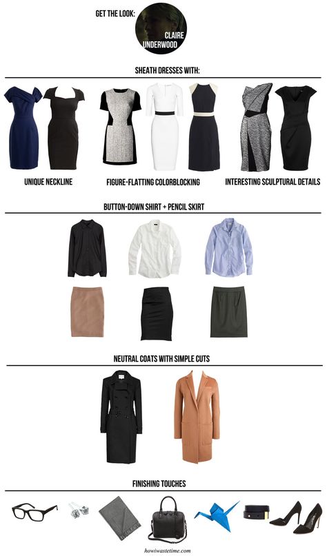 House of Cards: Claire Underwoods Style via How I Waste Time Check out Dieting Digest Clair Underwood, Claire Underwood Style, Claire Underwood, Devious Maids, Types Of Clothes, Robin Wright, Professional Wardrobe, Waste Time, House Of Cards