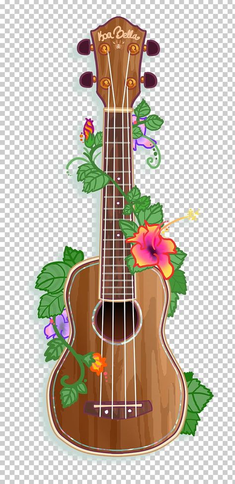 Ukulele Tattoo, Ukulele Drawing, Hawaii Ukulele, Bass Guitar Chords, Guitar Clipart, Musical Instruments Drawing, Ukulele Art, Semi Acoustic Guitar, Lap Steel Guitar