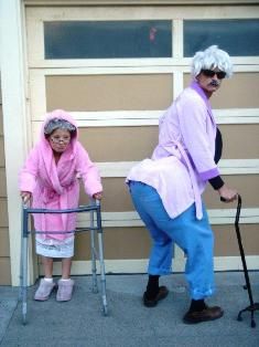 Grandma & Grandpa Costumes Creative Couple Costumes, Grandpa Costume, Bff Costumes, Cool Couple Halloween Costumes, 3 People Costumes, Easy Couples Costumes, Best Group Halloween Costumes, Halloween Costumes Diy Couples, Old Lady Costume