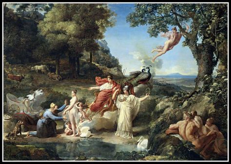 Mythology: “The Golden Apple of Discord” / Poetry: “Who is The Fairest?”, by Christy Birmingham .- | La Audacia de Aquiles "The Judgment of Paris" by Guillaume Guillon Lethière (1812).- Judgement Of Paris, Ancient Celts, 19th Century Paintings, A4 Poster, Old Master, Vintage Artwork, Greek Mythology, Culture Art, Indiana