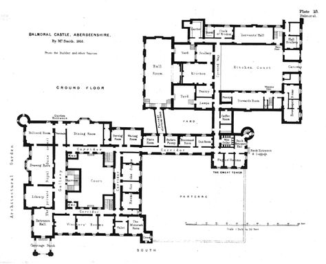 Balmoral Castle is the private Highlands home of Queen Elizabeth and her family. Situated in Aberdeenshire, and surrounded by nearly 50,000 acres... Castle Floorplans, Castle Layout, Castle Floor Plan, Castle Plans, Balmoral Castle, Aberdeenshire Scotland, Castle Scotland, Famous Houses, Fantasy Maps